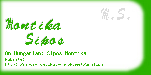 montika sipos business card